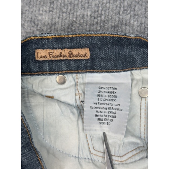 See Thru Soul Jeans Women's 30 Blue Denim Jeans I Am Frankie Boot Cut Low 30x32 - Picture 15 of 16